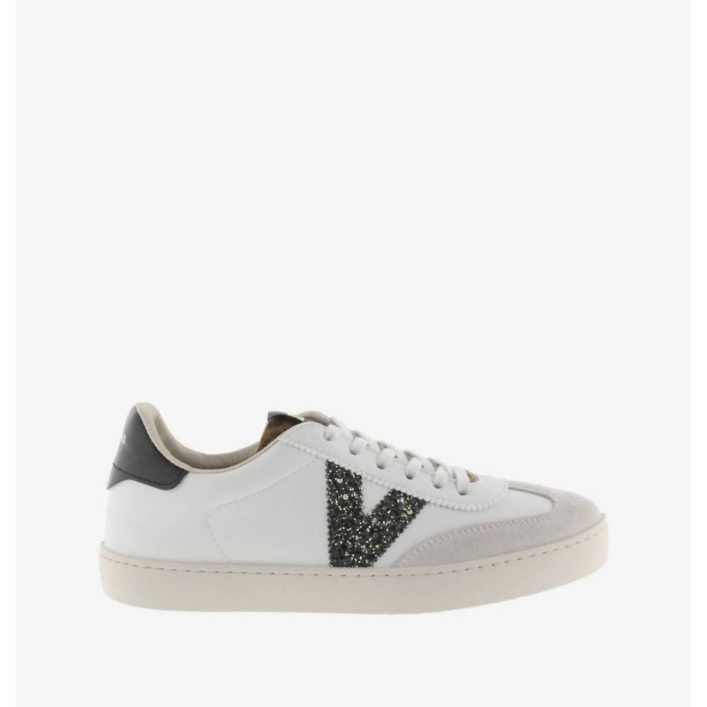 NEW VICTORIA women's berlin glitter shoes in white/black